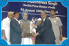 Lion Mr. Debasish Mondal receiving the National Award from the Prime Minister of India